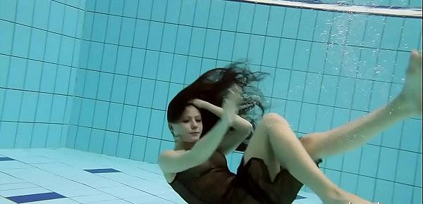  Kristy in a see through dress underwater